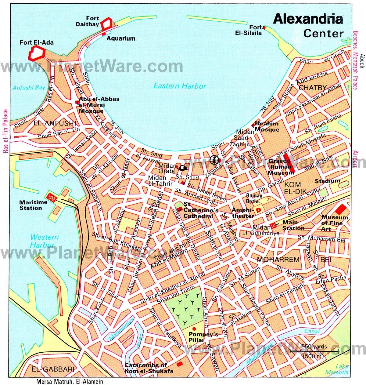 Alexandria Center Map - Tourist Attractions