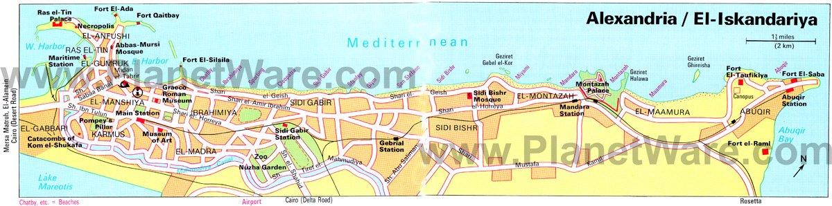 Alexandria Map - Tourist Attractions